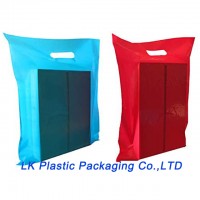 custom plastic merchandise bag die cut handle bag boutique retail shopping bag goodie bag gift bag