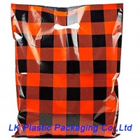 custom plastic merchandise bag die cut handle bag boutique retail shopping bag goodie bag gift bag